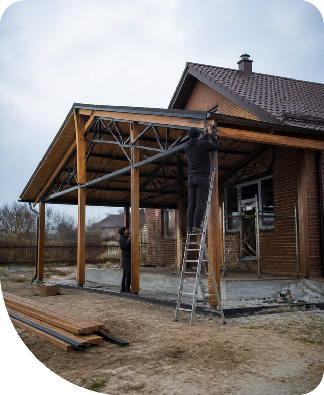 Пристройка навеса к дому и участку в Тамбове под ключ