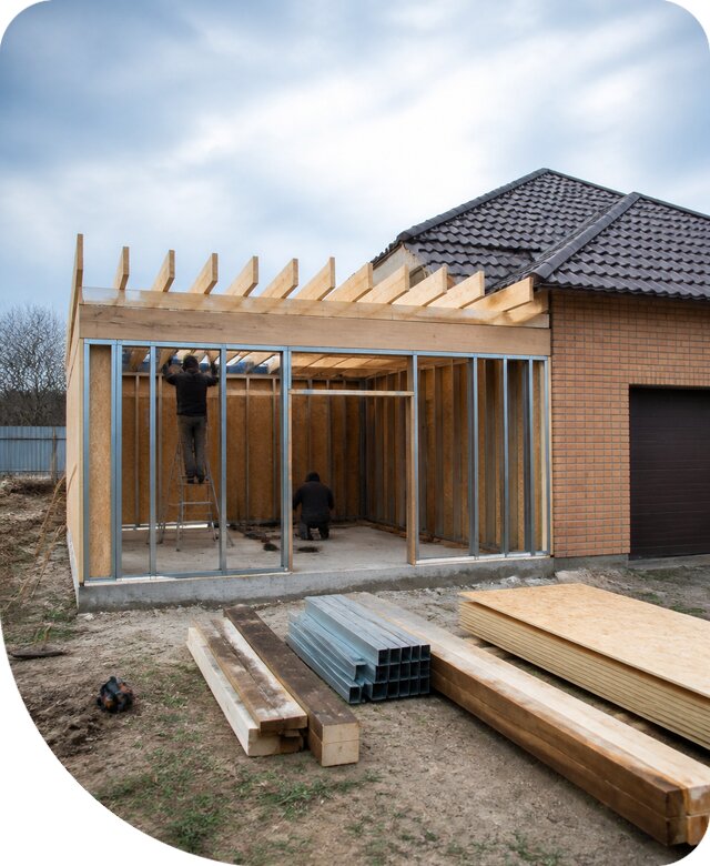 Строительство пристройки к гаражу в Тамбове под ключ