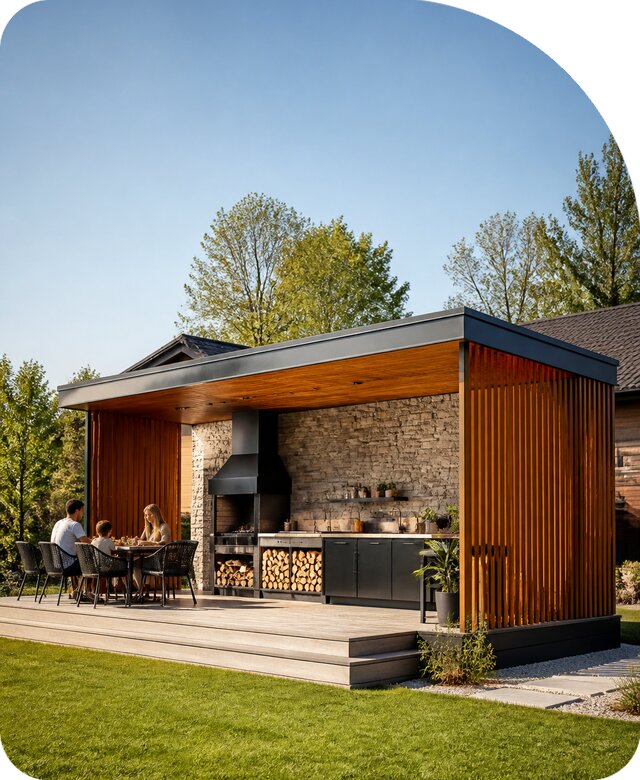 Летняя кухня с барбекю в Тамбове по цене от 355390 р. | РадиДОМА-Тмб